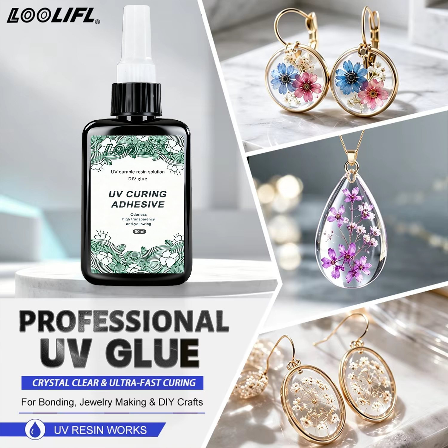 LOOLIFL New Strong 50ml UV Glu - Liquid Uv Glue Kit บทวิจารณ์และราคา